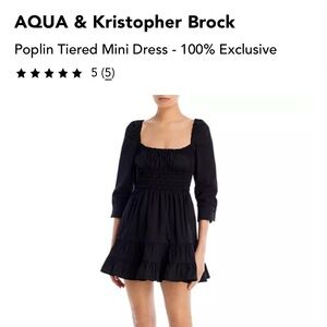 Black Poplin Tiered Mini Dress